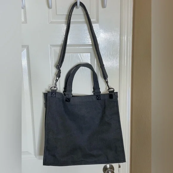 ROCK REVIVAL Gray Canvas Messenger Bag, Crossbody, Shoulder Tote13x16 - Picture 2 of 8